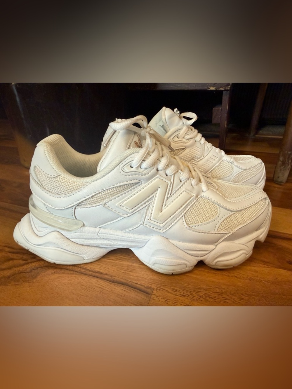 New Balance 9060 WOMANS Triple White Sneakers Shoes Size 7